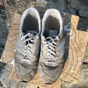 New Balance Men's Gray Suede & Mesh Sneakers